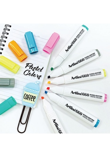 Artline 660 Pastel Seri Fosforlu Kalem Seti 6'lı Çok Renkli