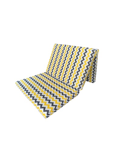 Vip Katlanır Yer Yatağı 8 Cm Kalın Sünger Yatak 80x180x8 Cm-sarı Gri Zikzak