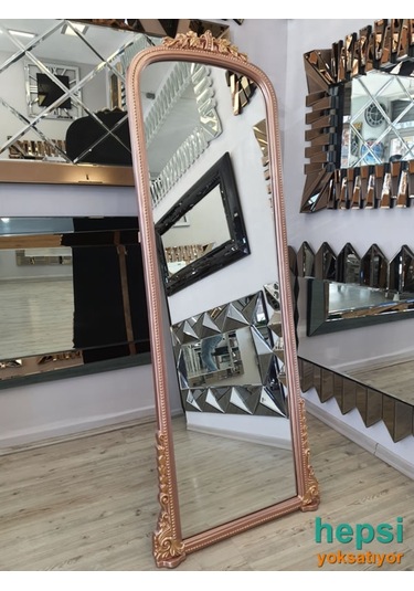 Matmazel Model Rose Gold Altın Renk Varaklı Ayaklı Boy Aynası