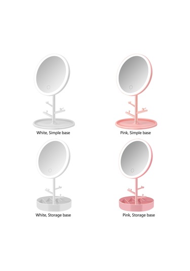 Vkemall Makyaj Aynası Yuvarlak Şekilli Lamba 3 Vites Ayarlı Şarj Edilebilir Masaüstü Ayn