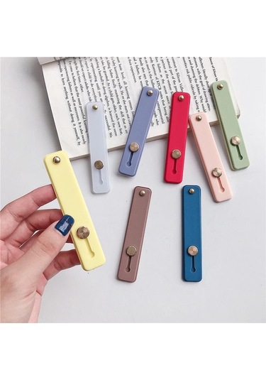 Beyaz Akıllı Telefon İçin Ayarlanabilir Basit Renkli Silikon Taşınabilir Stand Tutucu Telefon Braketi