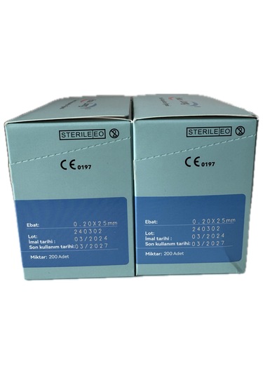 Akupunktur İğnesi Kuru İğne 0.20x25 Mm 200lük Paket 2 Kutu