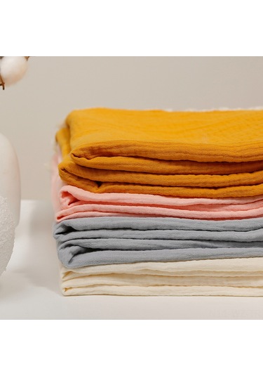 Wezone Yeni Doğan Bebek Muslin Battaniye - Sünger Dokulu Sarma Örtü, Tasselli Kumaş, Gri Renk, 80x65 Cm Gri