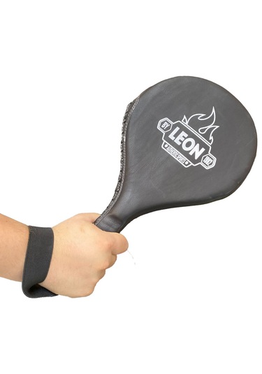Leon Ultimate Hakiki Deri Boks Ve Kick Boks Raket Ellik Siyah