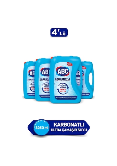 Abc Ultra Çamaşır Suyu 3,25 Lt Karbonatlı 4'Lü Paket