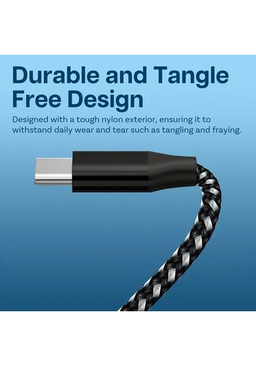 Honeybeeshop 5 Adet 300 Cm Usb A'dan Type C Hızlı Şarj Kablosu Siyah Beyaz Samsung Galaxy Ps5