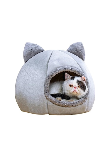 Tineke Bal Kabağı Tasarımlı Kedi Evi Yatağı Uyku Minderi Small