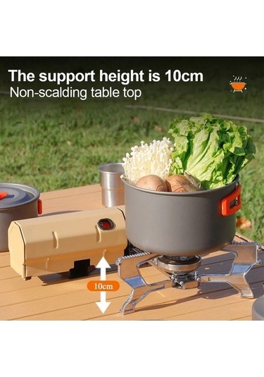 Ebitda Taşınabilir Kamp Soba Brülör Açık Piknik Pişirme Katlanır Gaz Sobası 001 Altın