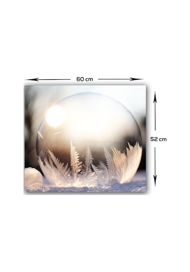 Decorita Kış Küresi Desenli  Cam Ocak Arkası Koruyucu | 52cmx60cm