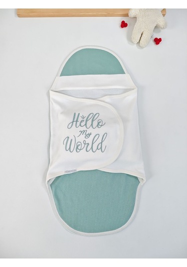 %100 Pamuklu Bebek Kundak Battaniyesi Uyku Tulumu Kız/erkek 0-9 Ay Ortopedik Nakış Detaylı Yeşil
