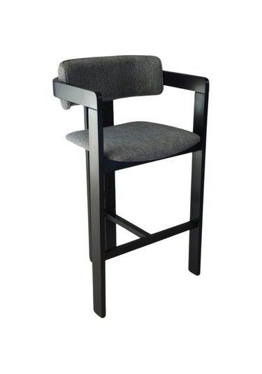 Narvik İskandinav Ahşap Bar Sandalyesi Siyah