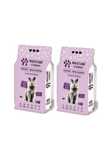 Magicsand Lavanta Kokulu İnce Taneli Topaklaşan Bentonit Kedi Kumu 2 x 10 L