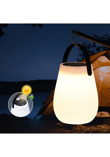 Güneş Enerjili Kamp Feneri Açık Hava Su Geçirmez Peyzaj Beyaz