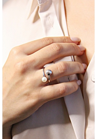 Argentum Concept - Mayorka Incili Gümüş Istiridye Yüzük - Y015101