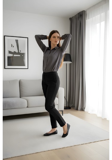 Modeva Global Modern Duruşlu Şık Oversize Gri Gömlek Gri