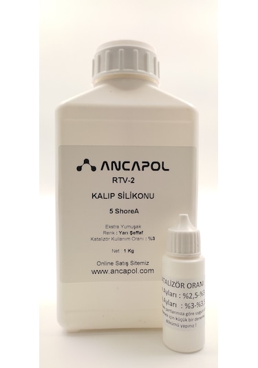 Ancapol 5 Shore Transparan Rtv-2 1.Kalite Kalıp Silikonu 1 KG