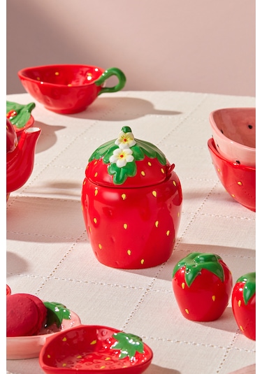 Karaca Strawberry Şekerlik 350 Ml Kırmızı