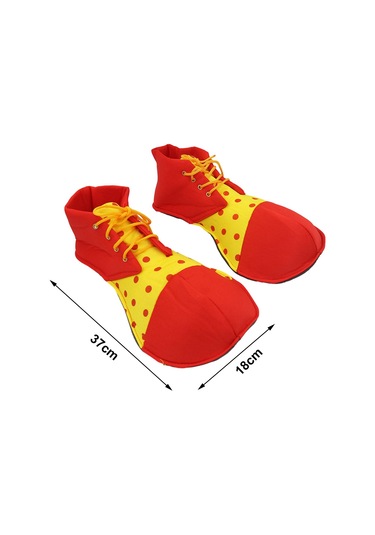 Suntek Yetişkin Palyaço Ayakkabıları Maskeli Balo Kırmızı