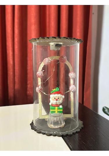 Yılbaşı Noel Temalı Led Işıklı Cam Fanus 0