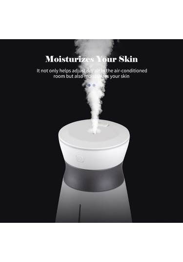 Honmex Beyaz Usb Şarjlı Ev/ofis Nemlendirici 800ml - Renkli Işık Modları, Sürekli/aralıklı Buhar, Görünür Su Tankı, 40db Sessiz İşlem