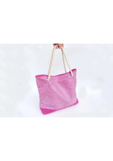 Pazar Çantası Alışveriş Çantası Plaj Çantası Günlük El Çantası Pembe