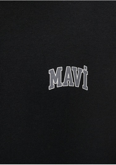 Mavi - Mavi Logo Baskılı Siyah Sweatshirt 0611716-900 Siyah