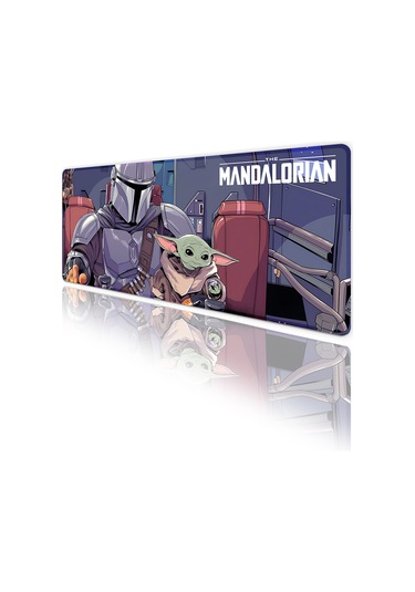 The Mandalorian Oyun Gaming Klavye Mouse Pad Kaymaz Taban Kenarları Dikişli Su Geçirmez Masa Matı 70x30 Cm