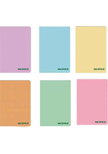 Mopak A4 Plastik Kapak Defter 40 Yaprak Pastel 3 Çizgili + 3 Kareli