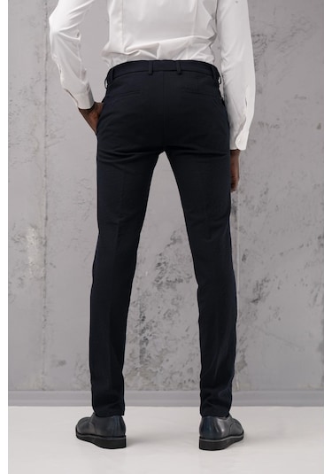 Ecer Regular Fit Yan Cepli Kışlık Gofre Kumaş Pantolon Lacivert