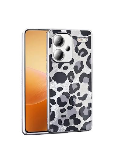 Xiaomi Redmi Note 13 Pro Plus 5g Kılıf Desenli Zore Mep Kapak Gri Leopar