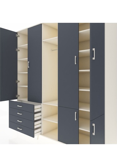 Kronos Dolap 14 Raflı 4 Çekmeceli Tek Askılı 220x59x243 Aytaşı-antrasit/antrasit Antrasıt/antrasıt Kronos Dolap 14 Raflı 4 Çekmeceli Tek Askılı 220x59x243 Aytaşı-antrasit/antrasit Antrasıt/antrasıt