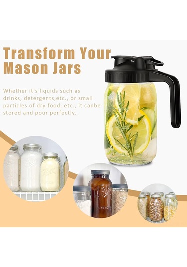 Maiyame Geniş Ağızlı Mason Kavanozu İçin Sızdırmaz Dökme Ağzı - Taze Saklama Ve Kolay Kullanım Siyah