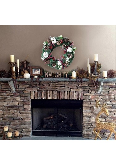 Noel Çelengi Tutucu, Noel Ağacı Noel Çelengi Dış Mekan Noel Dekorasyonu Pamuklu