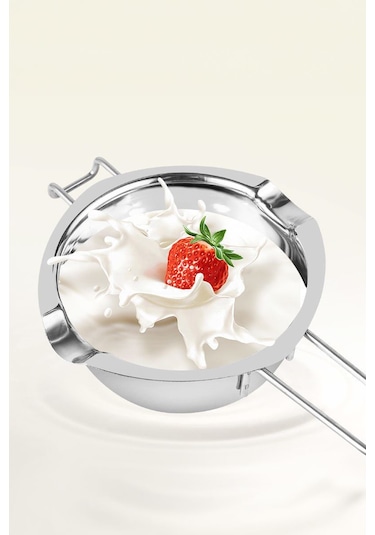 304 Çelik 400 Ml Kulplu Benmari Çikolata Eritme Çırpma Kabı Cin86