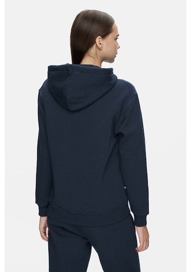 Ucla Jess Lacivert Kapüşonlu Nakışlı Oversize Kadın Sweatshirt Lacivert