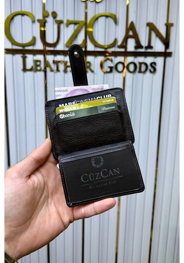 Cüzcan Jorvik Patlı Hakiki Deri Premium Kartlık Kişiye Özel İsim Baskılı Kahverengi