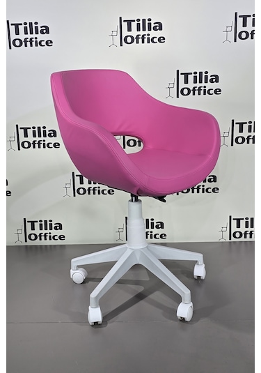 Monaco Çalışma Kesim Çocuk Koltuğu Beyaz Ayak Pembe