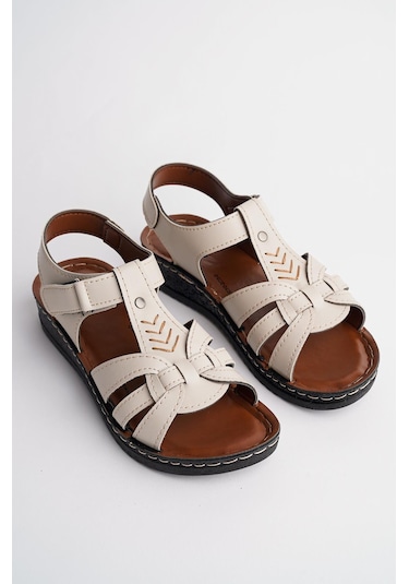 Muggo Soft Kadın Garantili Günlük Ortopedik Kaymaz Taban Comfort Rahat Sandalet 001