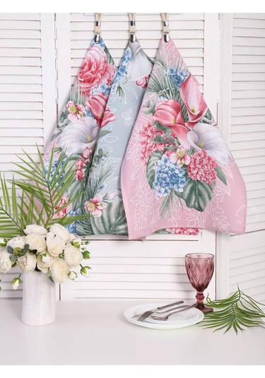 Kuz'kina Hatka 3 Parçalık Mutfak Havlusu Seti 224582756 Pembe