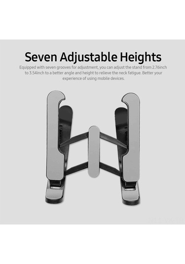 Vkemall Siyah 7 Seviye Ayarlanabilir Tablet Telefon Tutucu - Katlanabilir Taşınabilir Soğutucu Ergonomik Tripod