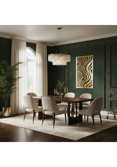 Dikey Dalgalı Metal Duvar Tablosu Salon Dekorasyonu