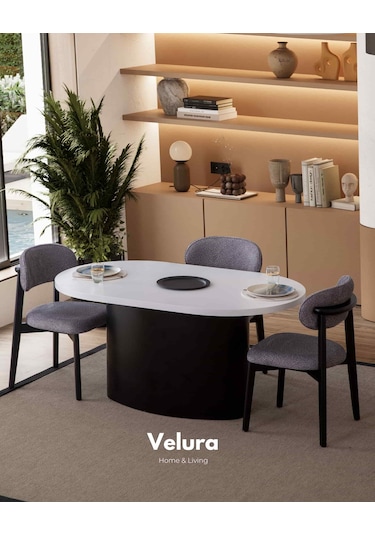 Mira Yemek Odası Takımı Yemek Masası + 4 Adet Sandalye Siyah