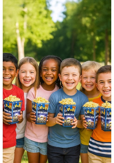 Mısır Kutusu Pop Corn 8 Li Roblox Temalı Doğum Günü Parti Malzemesi