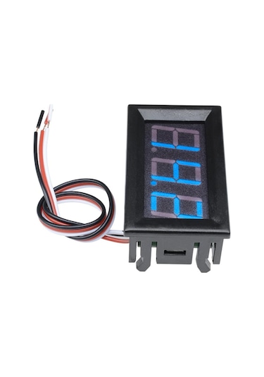 0.56 İnç Dc 0-100v Dijital Voltmetre Panel Tipi Mavi Renk 3 Telli