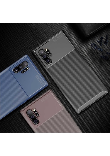 Samsung Galaxy Uyumlu Note 10 Plus Karbon Görünüm Negro Silikon Kilif 545333738