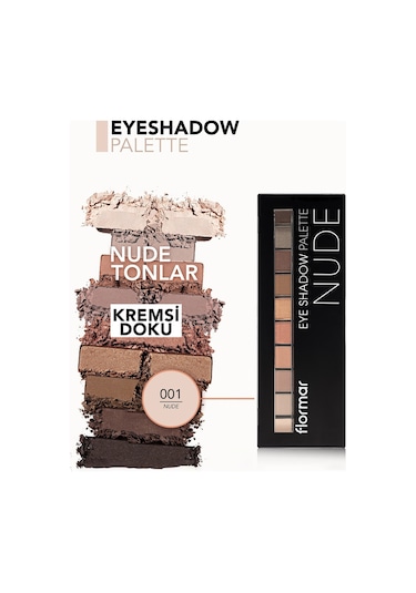 Flormar 10'lu Far Paleti (AÇIK NUDE VE TOPRAK TONLARI) - Eyeshadow Palette - 001 Nude - 8690604479511