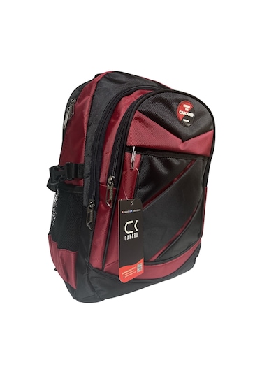 Büyük Su Geçirmeyen Kalın Kumaş Ortopedik Üç Bölmeli Okul Gezi Seyahat Kamp Sırt Çantası 32cmx47cm Kırmızı