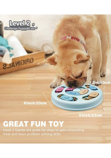 Lemestar Köpekler İçin Etkileşimli Zeka Besleme Oyuncak, Plastik Abs Materyal, Mavi Renk, Hediye Kutusu Paketleme