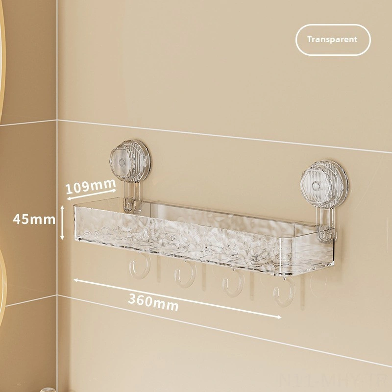 Monyee Banyo Dalgalı Desenli Sürekli Tutucu Rafları - Delik Olmadan Duvar Montajlı, Kolay Kurulum, Geniş Depolama Kapasitesi Şeffaf Diğer