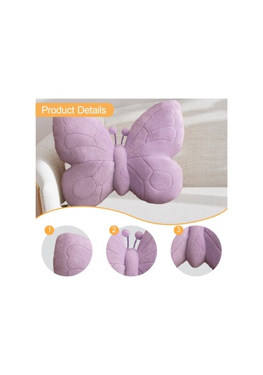 Suntek Kelebek Şeklinde Yastık Hediyesi Rahat Sevimli Yatak Mor